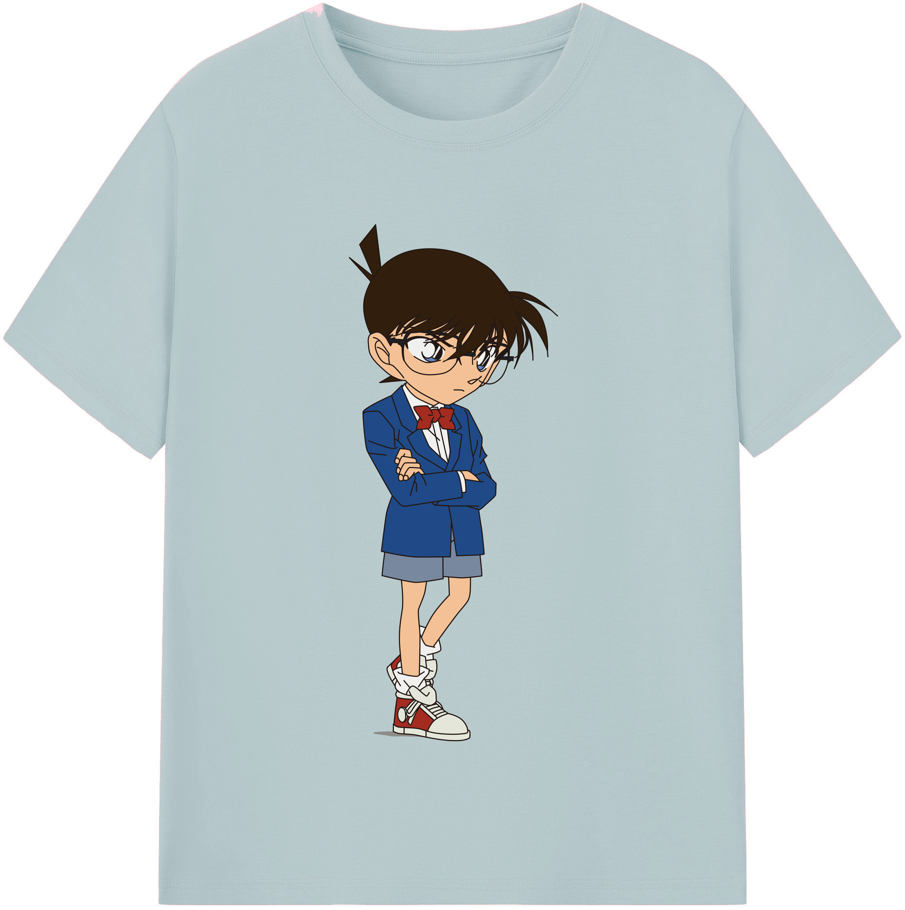 （画像用） 名探偵コナン 江戸川 コナン Detective Conan Conan Edogawa 綿100％半袖Tシャツ（フロントプリント）